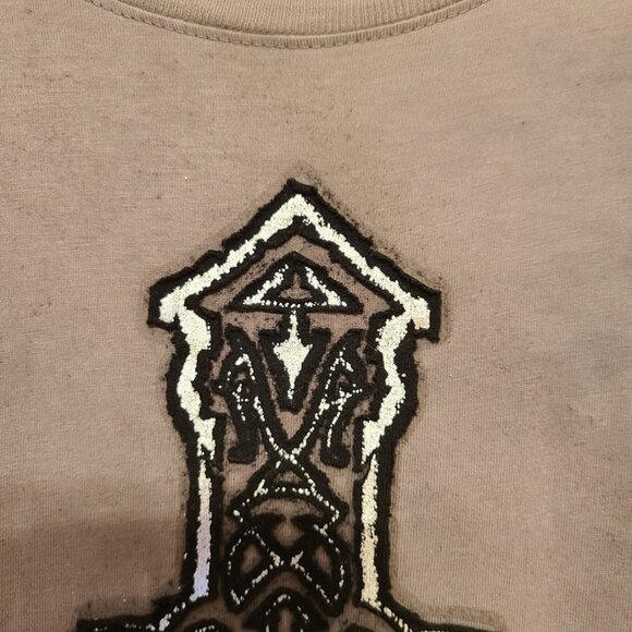 Vintage Thrashed affliction T-shirt jealous souls cut series L Embossed Y2K - Picture 6 of 7